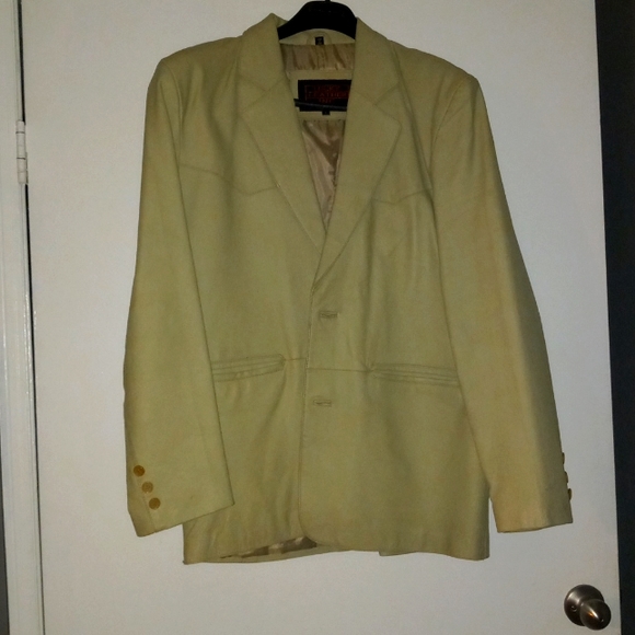 Lucky Leather Inc Other - Tan Cream Men's Leather Jacket Size Large NWOT